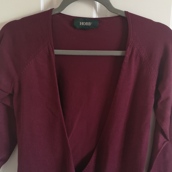 Hobbs burgundy Wraparound Cardigan, Size 10 - Picture 2 of 7